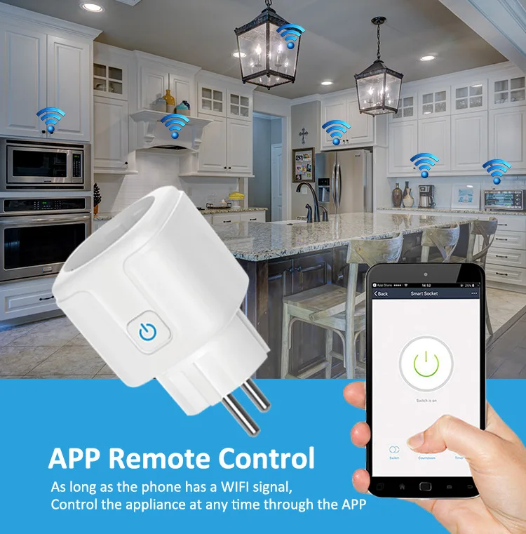 Prise intelligente WiFi Tuya 16A – Alexa & Google Home