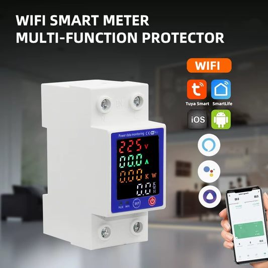 Disjoncteur Intelligent 63 A TUYA – Fonction Prépayée & Contrôle Vocal et à Distance