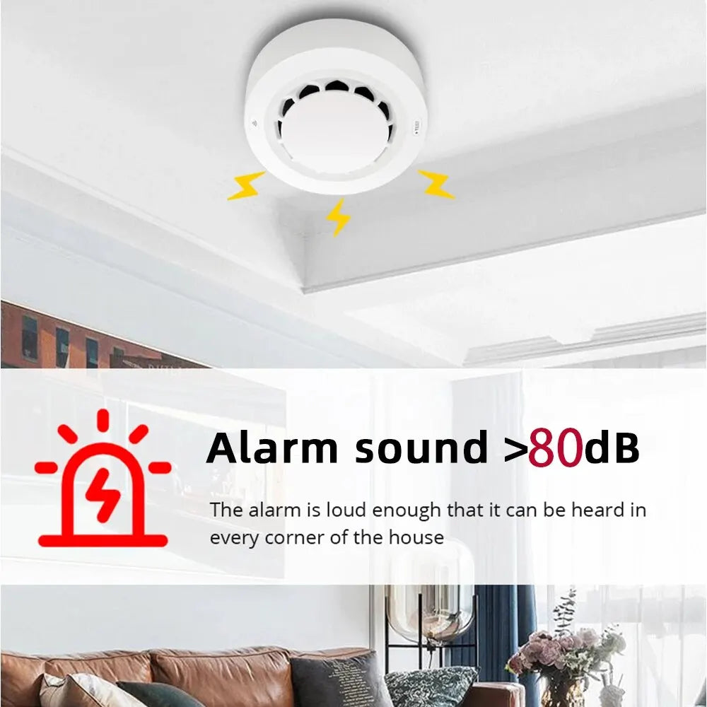 Détecteur de Fumée Intelligent WiFi Tuya – Alarme Incendie Connectée