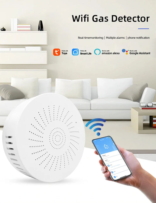 Détecteur de Fuite de Gaz Intelligent WiFi Tuya – Sécurité Domestique Connectée