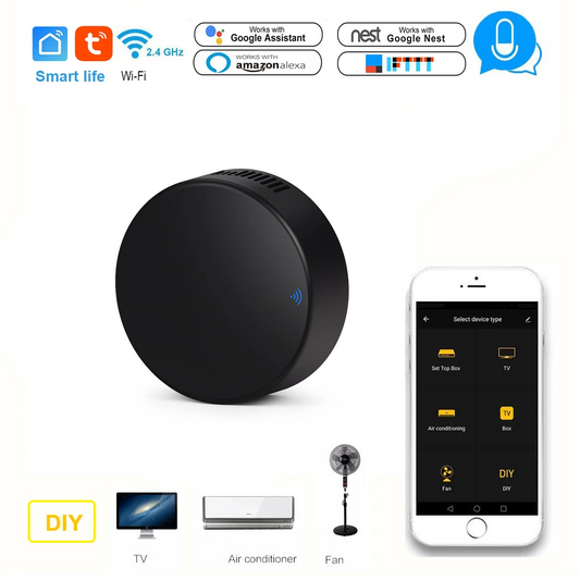 Télécommande Universelle Intelligente WiFi Tuya – Contrôle Vocal & IR 360°
