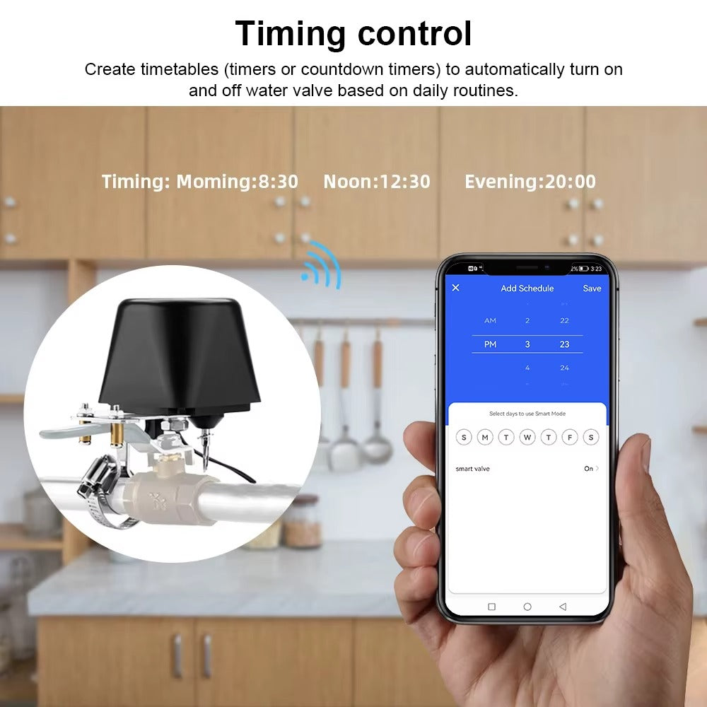 Vanne Intelligente Tuya WiFi – Contrôle à Distance pour Eau & Gaz