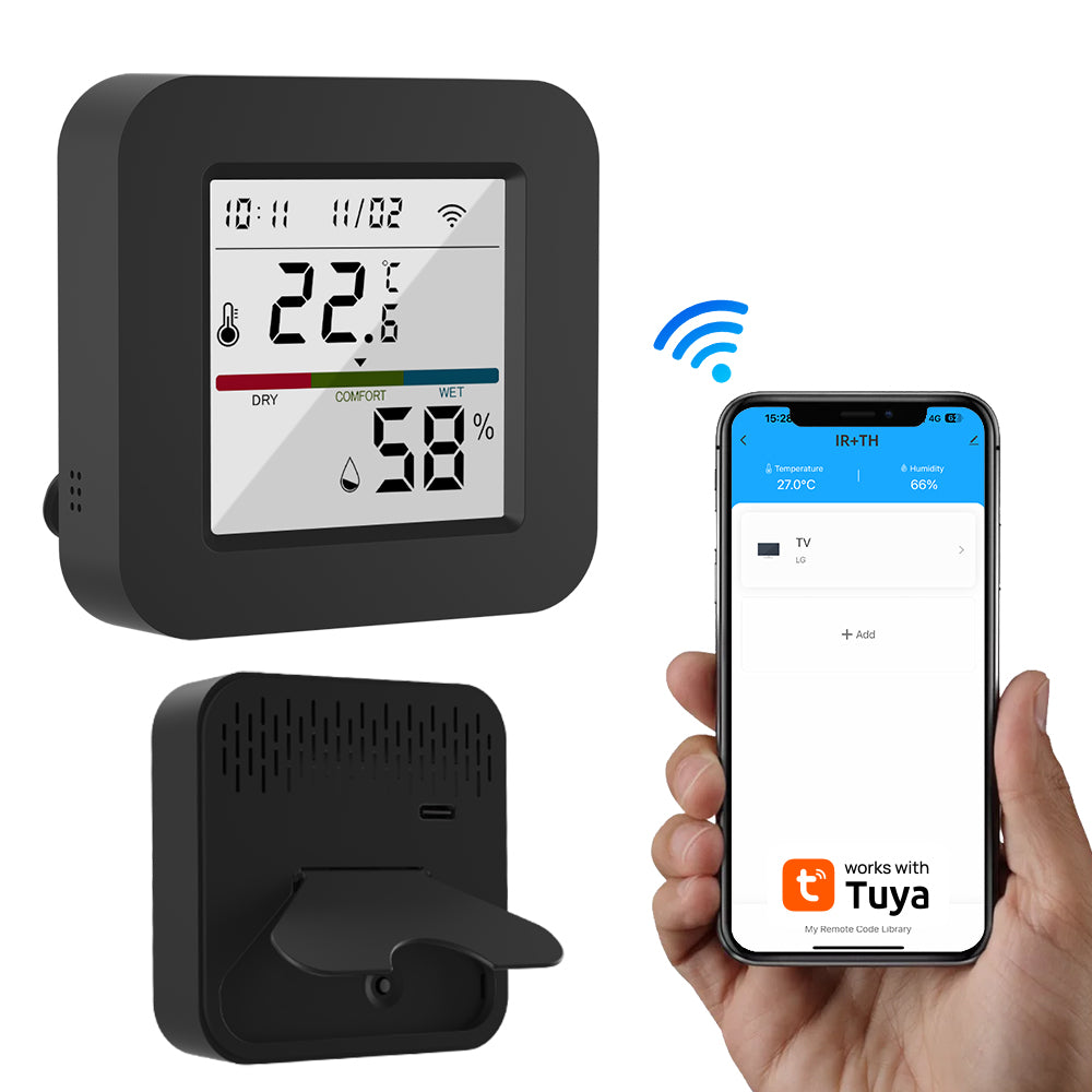 Télécommande Universelle IR WiFi Tuya avec Capteur de Température et d’Humidité