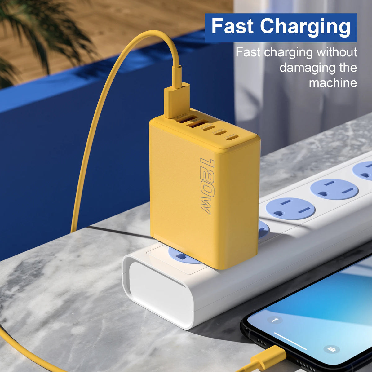 Répéteur WiFi Intelligent Tuya – Amplificateur de Signal & Extension de Réseau + Chargeur Rapide 120W 6 Ports – 3 USB-C PD + 3 USB