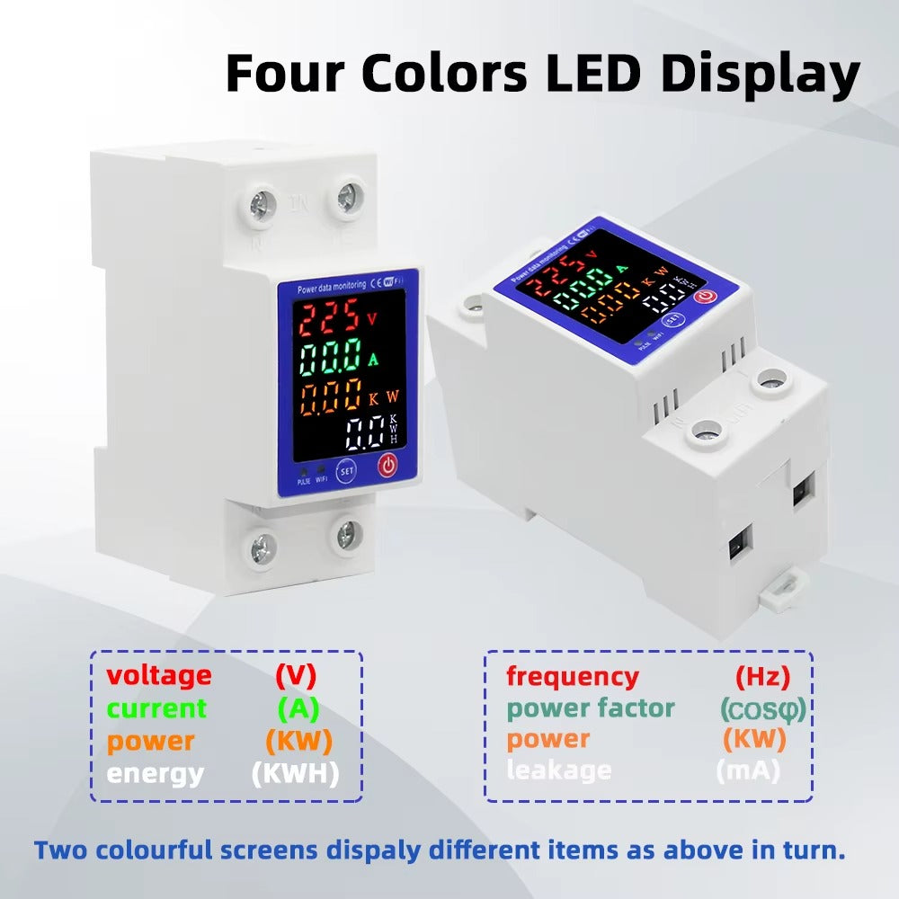 Disjoncteur Intelligent 63 A TUYA – Fonction Prépayée & Contrôle Vocal et à Distance