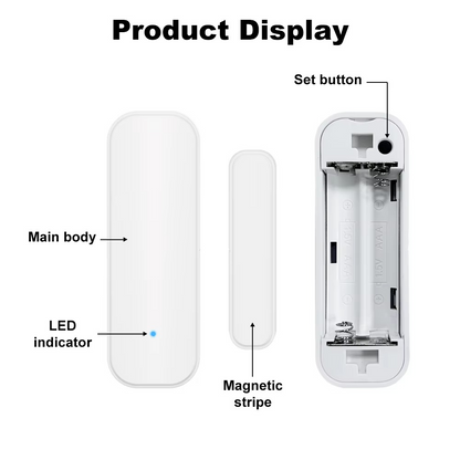 Capteur d'Ouverture Intelligent Wi-Fi Tuya SANS ALARME – Sécurisez Vos Portes et Fenêtres