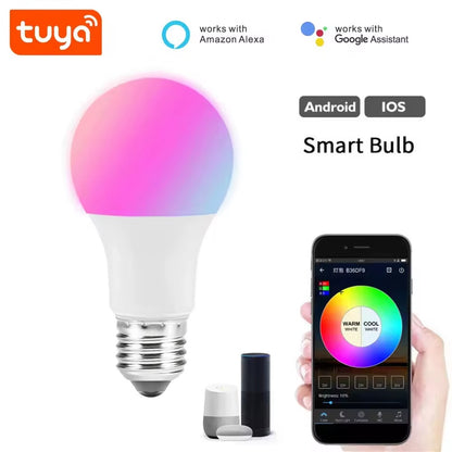 Ampoule Intelligente WiFi Tuya E27 9W – RGB + Blanc