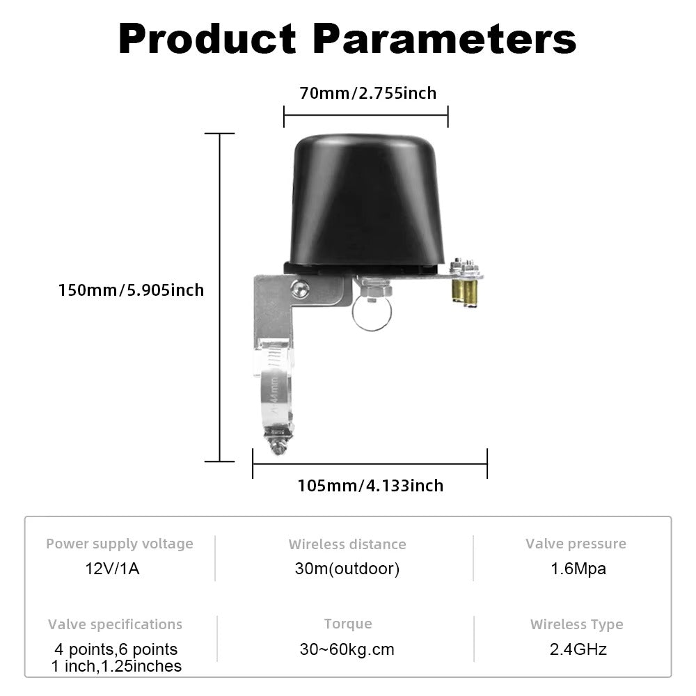 Vanne Intelligente Tuya WiFi – Contrôle à Distance pour Eau & Gaz