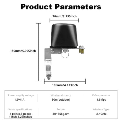 Vanne Intelligente Tuya WiFi – Contrôle à Distance pour Eau & Gaz