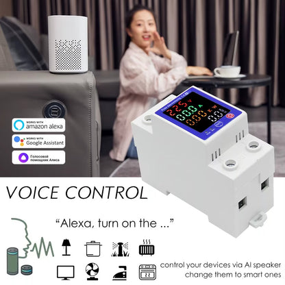 Disjoncteur Intelligent 63 A TUYA – Fonction Prépayée & Contrôle Vocal et à Distance