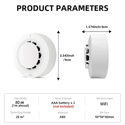 Détecteur de Fumée Intelligent WiFi Tuya – Alarme Incendie Connectée