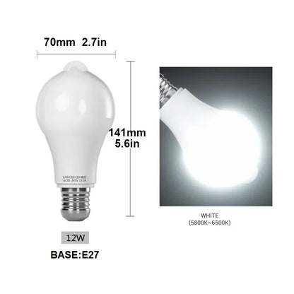 Ampoule LED Intelligente avec Capteur de Mouvement Radar – 9W, E27