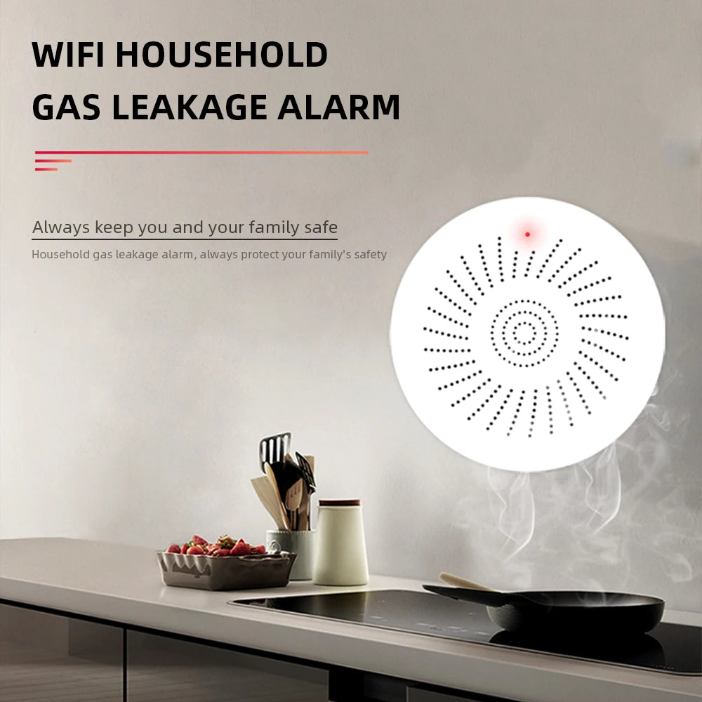 Détecteur de Fuite de Gaz Intelligent WiFi Tuya – Sécurité Domestique Connectée