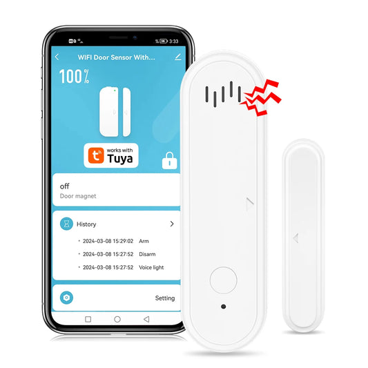 Capteur d'Ouverture Intelligent Wi-Fi Tuya AVEC ALARME – Sécurité Renforcée pour Portes et Fenêtres