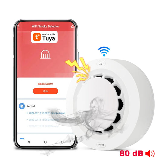 Détecteur de Fumée Intelligent WiFi Tuya – Alarme Incendie Connectée