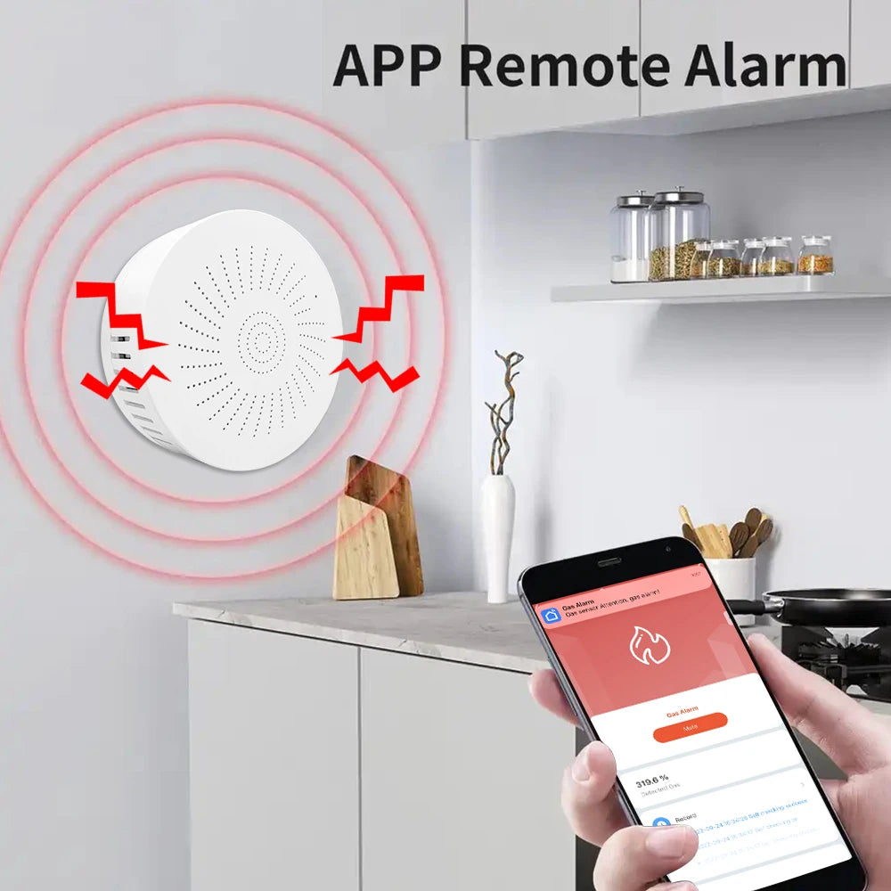 Détecteur de Fuite de Gaz Intelligent WiFi Tuya – Sécurité Domestique Connectée