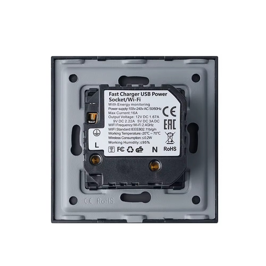 Prise Murale Intelligente Wi-Fi Tuya avec Ports USB-A & USB-C – Contrôle Vocal et Mesure d'Énergie
