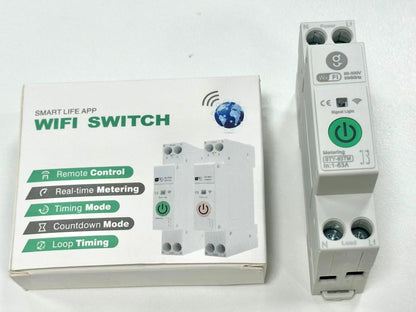 Disjoncteur Intelligent WiFi Tuya 1P+N 63A – Contrôle Vocal & Surveillance Énergétique